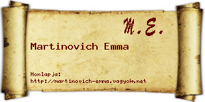 Martinovich Emma névjegykártya